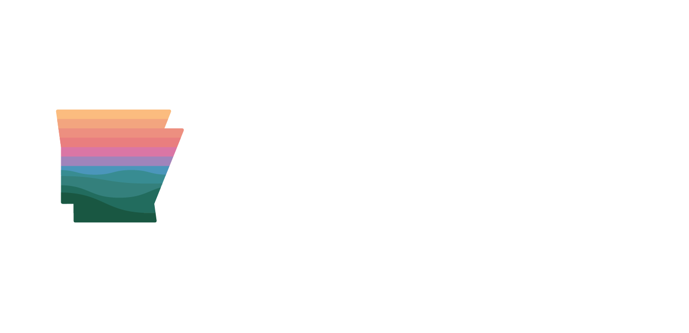 Stacked rainbow OZ Trails tag element
