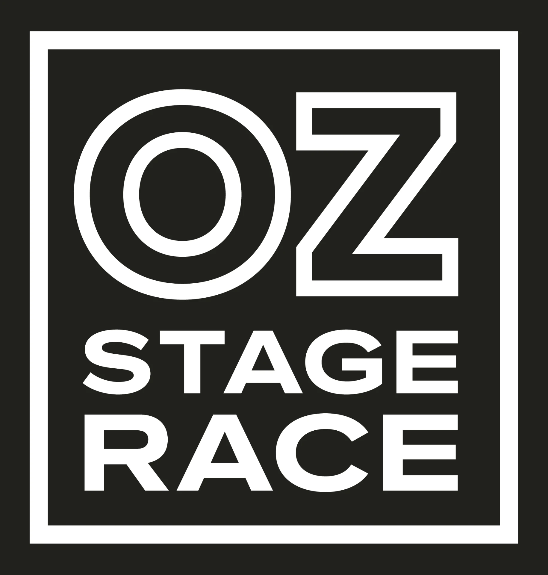 Oz Stage Race square logo in white